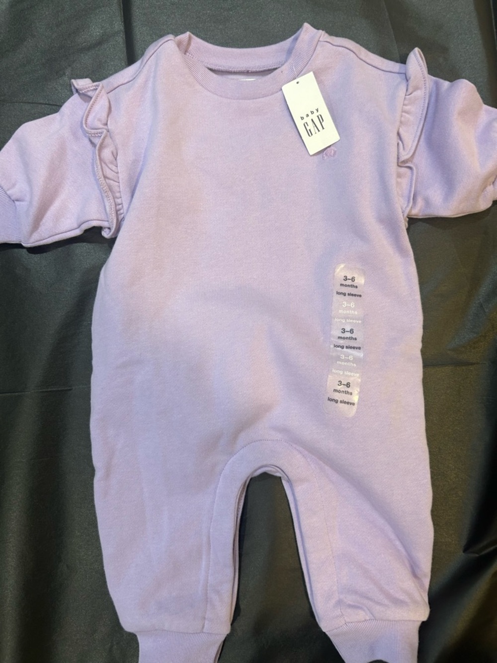 GAP Lavender Ruffle-Shoulder Footed One-Piece